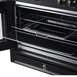 Torino French Door 36 Inch Induction Range with Air Fryer, Air Sous Vide & True Convection, Dual Broiler, Black