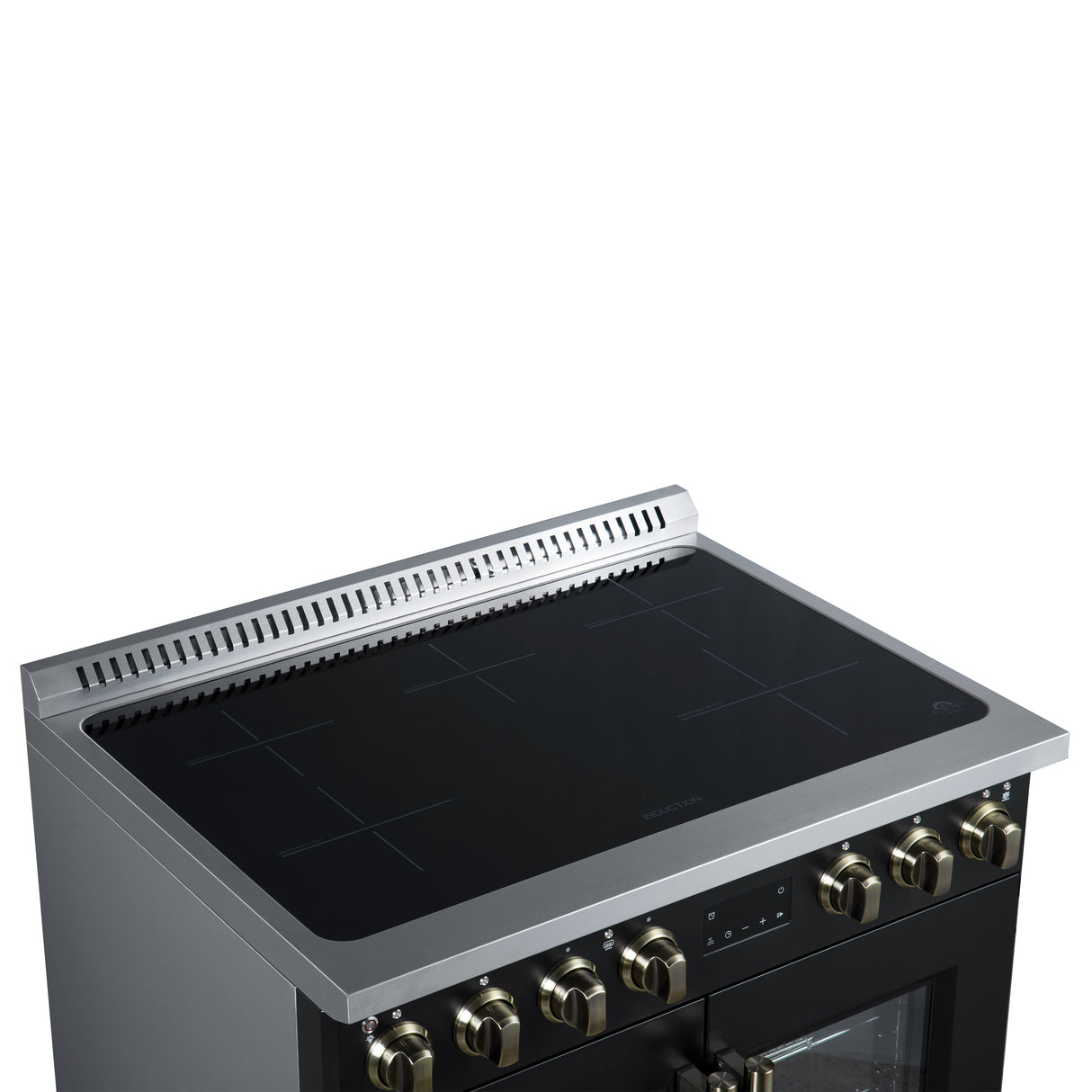Torino French Door 36 Inch Induction Range with Air Fryer, Air Sous Vide & True Convection, Dual Broiler, Black