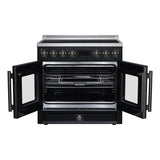 Torino French Door 36 Inch Induction Range with Air Fryer, Air Sous Vide & True Convection, Dual Broiler, Black
