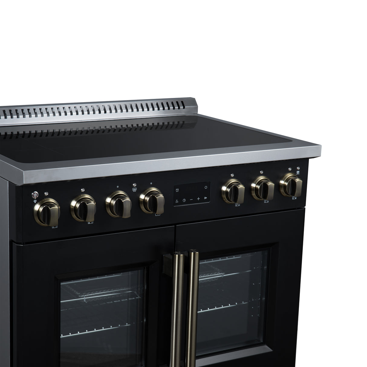 Torino French Door 36 Inch Induction Range with Air Fryer, Air Sous Vide & True Convection, Dual Broiler, Black