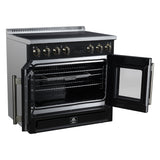 Torino French Door 36 Inch Induction Range with Air Fryer, Air Sous Vide & True Convection, Dual Broiler, Black
