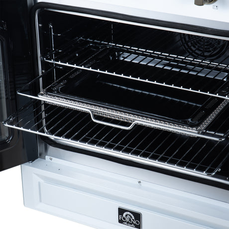 Torino French Door 36 Inch Induction Range with Air Fryer, Air Sous Vide & True Convection, Dual Broiler, White