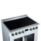 Torino French Door 36 Inch Induction Range with Air Fryer, Air Sous Vide & True Convection, Dual Broiler, White