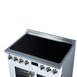 Torino French Door 36 Inch Induction Range with Air Fryer, Air Sous Vide & True Convection, Dual Broiler, White