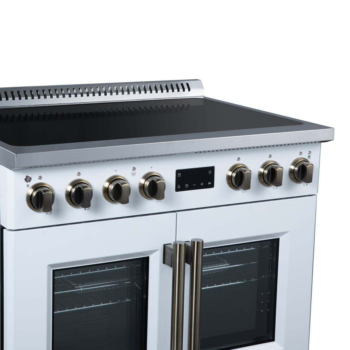 Torino French Door 36 Inch Induction Range with Air Fryer, Air Sous Vide & True Convection, Dual Broiler, White