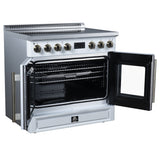 Torino French Door 36 Inch Induction Range with Air Fryer, Air Sous Vide & True Convection, Dual Broiler, White