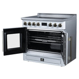 Torino French Door 36 Inch Induction Range with Air Fryer, Air Sous Vide & True Convection, Dual Broiler, White