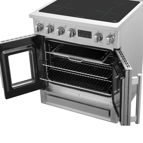 Forno Torino 30 Inch French Door Induction Range with Air Fryer and True Convection Oven