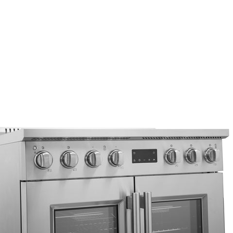 Forno Torino 36 Inch French Door Induction Range with Air Fryer and True Convection Oven