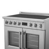 Forno Torino 36 Inch French Door Induction Range with Air Fryer and True Convection Oven