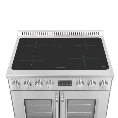 Forno Torino 36 Inch French Door Induction Range with Air Fryer and True Convection Oven