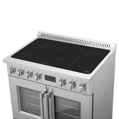 Forno Torino 36 Inch French Door Induction Range with Air Fryer and True Convection Oven