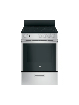 GE - 24 in. 4 Burner Element Free-Standing Electric Range in Stainless Steel