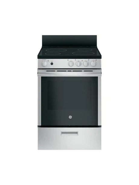 GE - 24 in. 4 Burner Element Free-Standing Electric Range in Stainless Steel