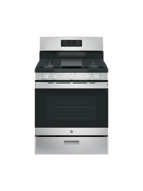 GE - 30 in. 5.0 cu. ft. Freestanding Gas Range in Stainless Steel with Griddle