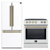 FORNO Premium 2 Pieces Kitchen Bundle - Forno Leonardo Espresso 30-Inch Slide-In White Induction Range,  Forno Gallipoli Espresso 30-Inch White French Door Refrigerator - FBDL-014-10CAUS