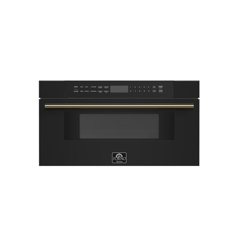 Forno Capoliveri Espresso 30-Inch Microwave Drawer, Black, 1.2 cu.ft, 1500 Watts, Built-In, Touch Control LCD Display, Auto-Touch Open/Close, 11 Power Levels, Sensor Cooking