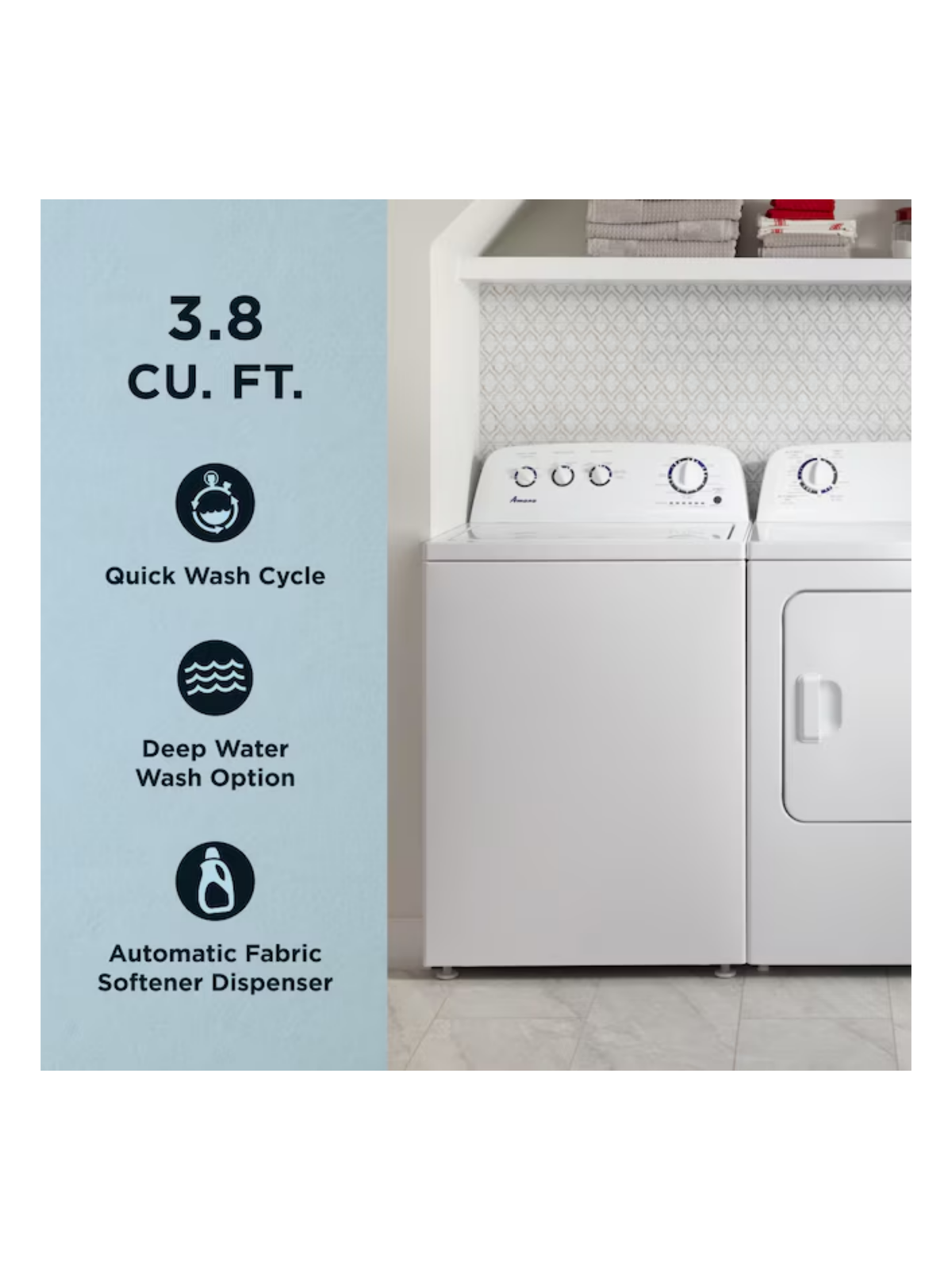 Amana - 3.8 cu. ft. Large Capacity Top Load Washer in White with High-Efficiency Agitator - NEW IN BOX