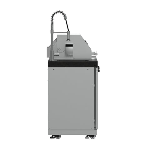 FORNO Bulnes 30-Inch BBQ, 60,000 BTU, 3 Burners with Sear & Rotisserie Infrared Burners, Stainless Steel Outdoor Kitchen with 1.8 cu.ft. Beverage Center & Black Granite Countertops