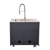 Forno Rimini Outdoor Kitchen: 30" BBQ 62,600 BTU, 4.8 cu.ft. Refrigerators, White Countertops