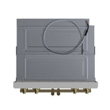 Forno Asti 30-Inch Double Electric Wall Oven with Upper French Doors in White & Antique Brass, 7.36 cu. ft. Dual True Convection, 7,200W, Air Fry, Sous Vide, Self-Clean