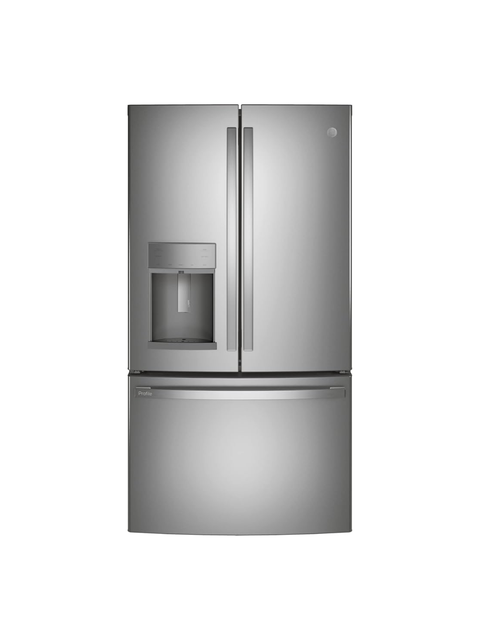 GE Profile - Profile 22.1 cu. ft. French Door Refrigerator with Hands-Free Autofill in Stainless Steel, Counter Depth
