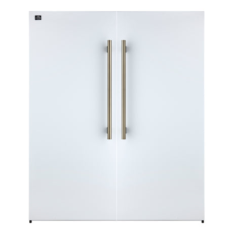 Forno Maderno 2-28-Inch Wide Convertible Refrigerator/Freezer in White, Decorative Trim, 27.2 cu.ft, 84-Inch High, ENERGY STAR Certified