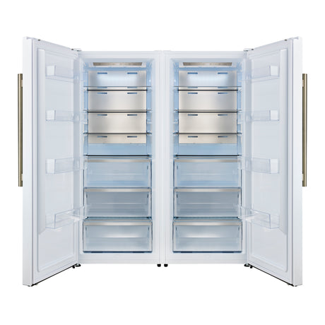 Forno Maderno 2-28-Inch Wide Convertible Refrigerator/Freezer in White, Decorative Trim, 27.2 cu.ft, 84-Inch High, ENERGY STAR Certified