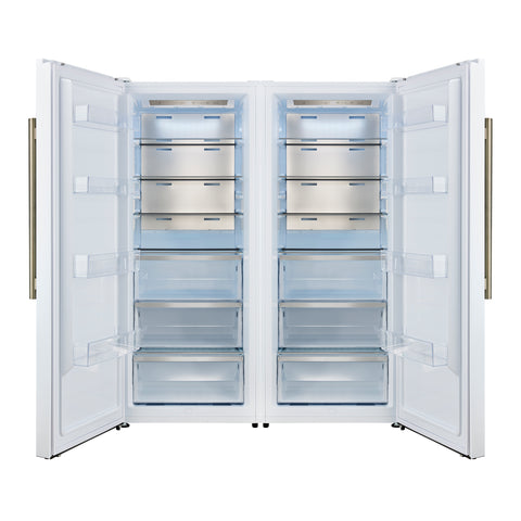 Forno Maderno 2-28-Inch Wide Convertible Refrigerator/Freezer in White, Decorative Trim, 27.2 cu.ft, 84-Inch High, ENERGY STAR Certified