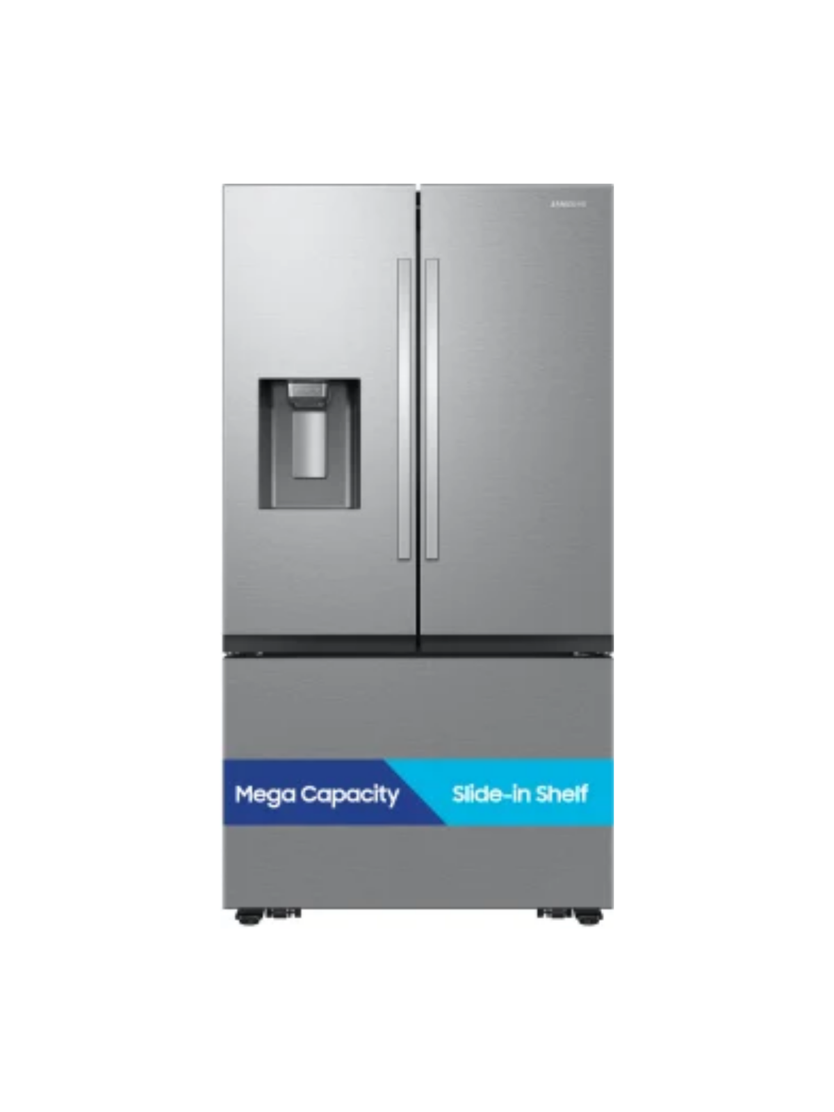 Samsung - 36 in. 31 cu. ft. 3-Door Standard Depth French Door Refrigerator in Stainless Steel w/External Water and Ice Dispenser