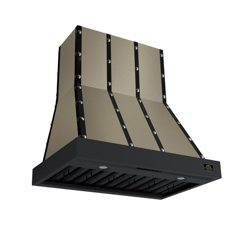 Valente 36" Range Hood in Black with 427 CFM, 3 speeds, Dishwasher safe Baffle filters, LED Lights and Remote Control