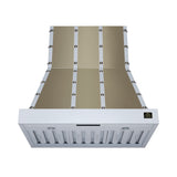 Valente 36" Range Hood in White with 427 CFM, 3 speeds, Dishwasher safe Baffle filters, LED Lights and Remote Control