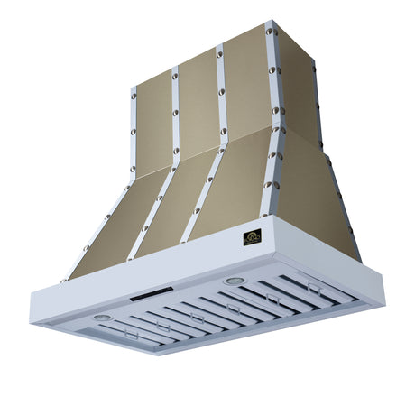 Valente 36" Range Hood in White with 427 CFM, 3 speeds, Dishwasher safe Baffle filters, LED Lights and Remote Control