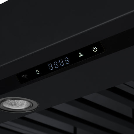 Valente 48" Range Hood in Black with 304 CFM, 3 speeds, Dishwasher safe Baffle filters, LED Lights and Remote Control