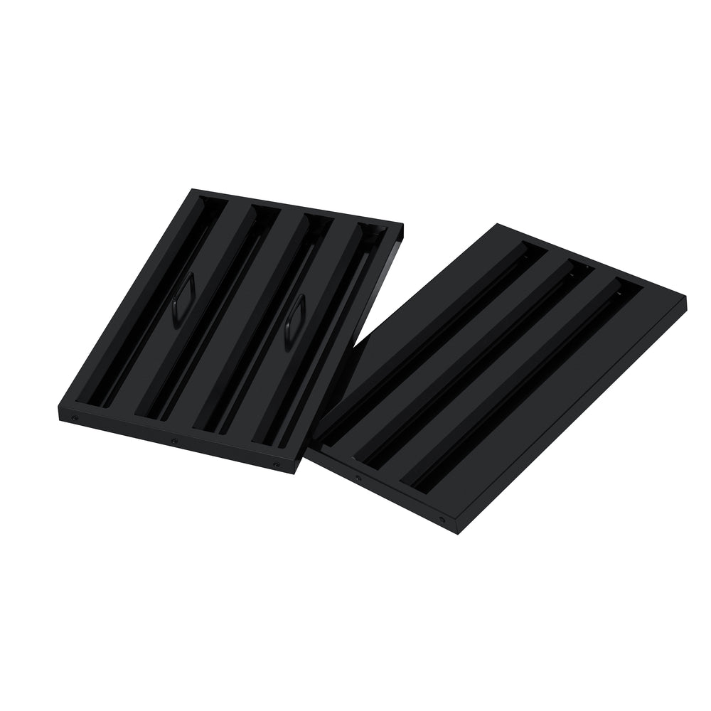 Valente 48" Range Hood in Black with 304 CFM, 3 speeds, Dishwasher safe Baffle filters, LED Lights and Remote Control