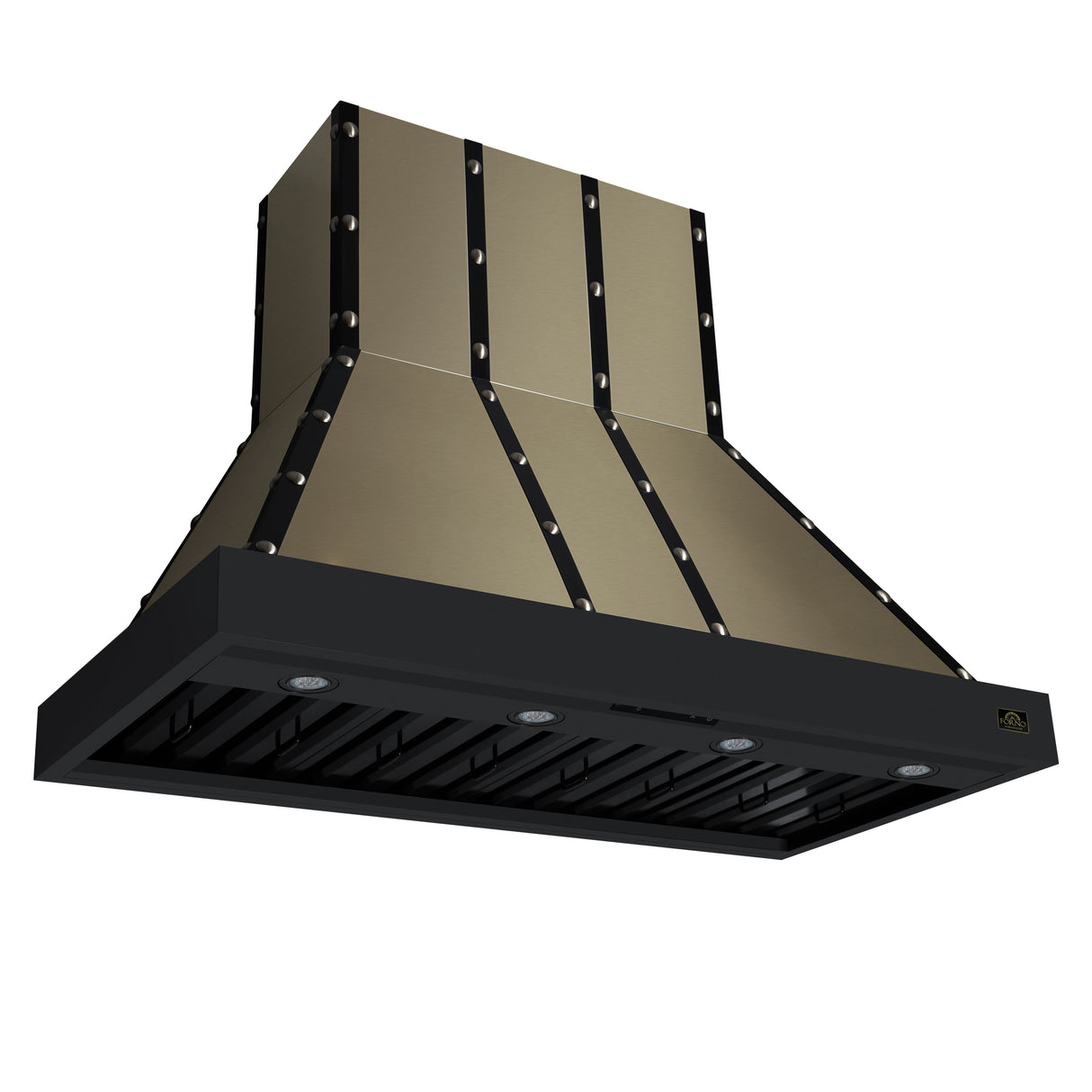 Valente 48" Range Hood in Black with 304 CFM, 3 speeds, Dishwasher safe Baffle filters, LED Lights and Remote Control