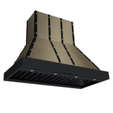 Valente 48" Range Hood in Black with 304 CFM, 3 speeds, Dishwasher safe Baffle filters, LED Lights and Remote Control