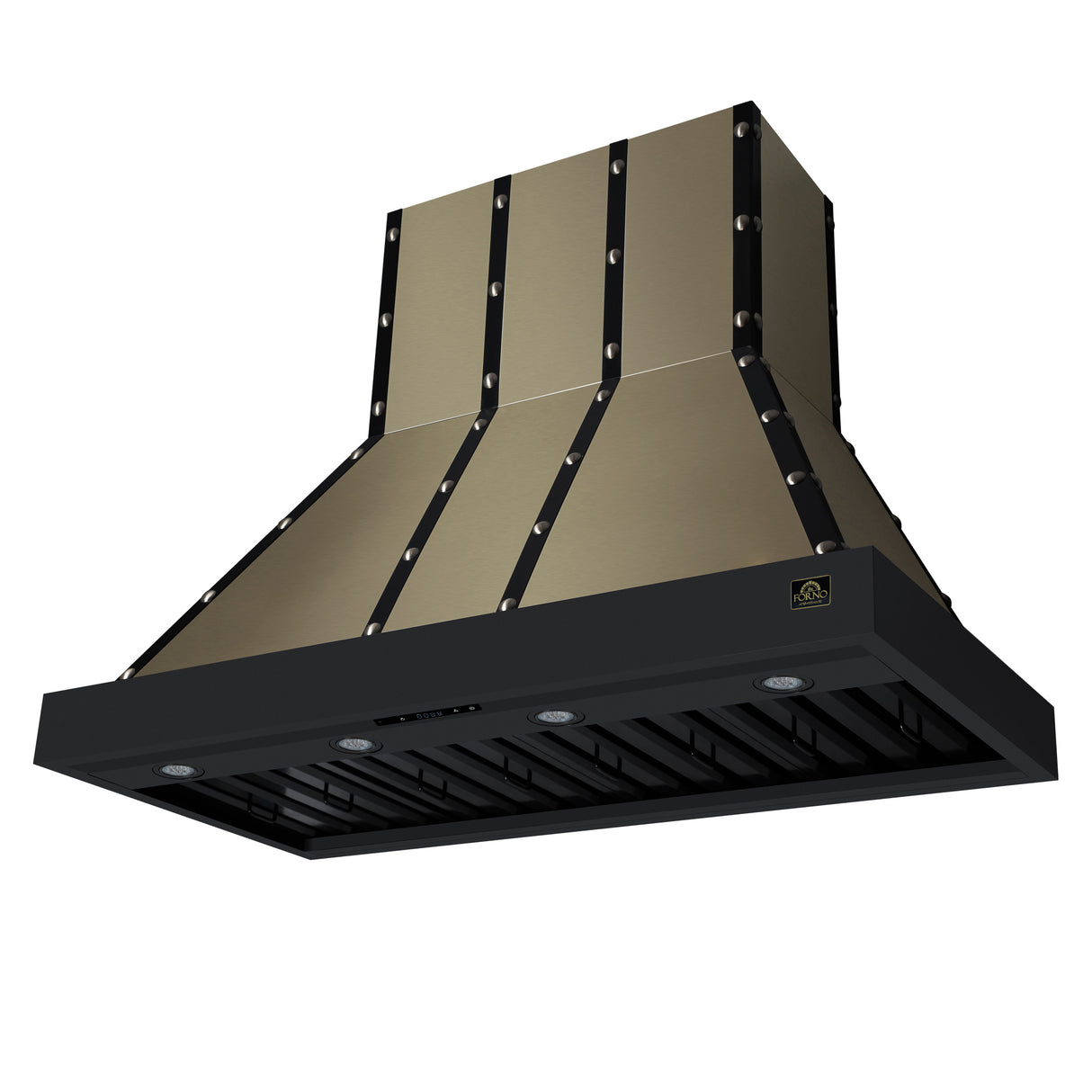 Valente 48" Range Hood in Black with 304 CFM, 3 speeds, Dishwasher safe Baffle filters, LED Lights and Remote Control