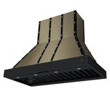 Valente 48" Range Hood in Black with 304 CFM, 3 speeds, Dishwasher safe Baffle filters, LED Lights and Remote Control