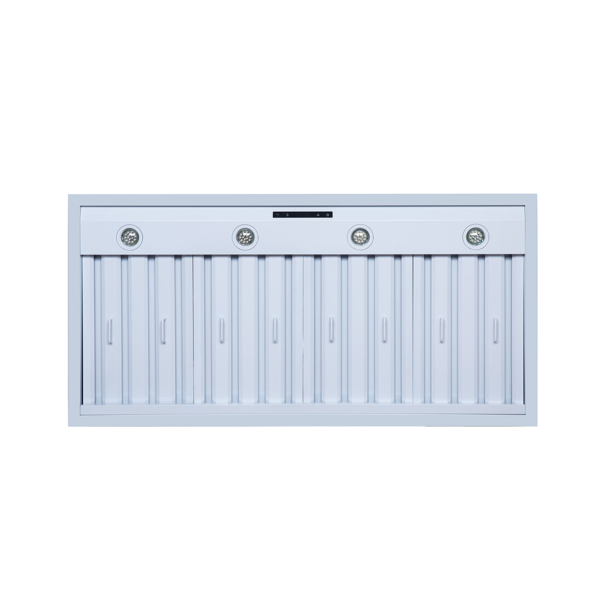 Valente 48" Range Hood in White with 304 CFM, 3 speeds, Dishwasher safe Baffle filters, LED Lights and Remote Control
