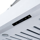 Valente 48" Range Hood in White with 304 CFM, 3 speeds, Dishwasher safe Baffle filters, LED Lights and Remote Control