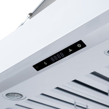 Valente 48" Range Hood in White with 304 CFM, 3 speeds, Dishwasher safe Baffle filters, LED Lights and Remote Control
