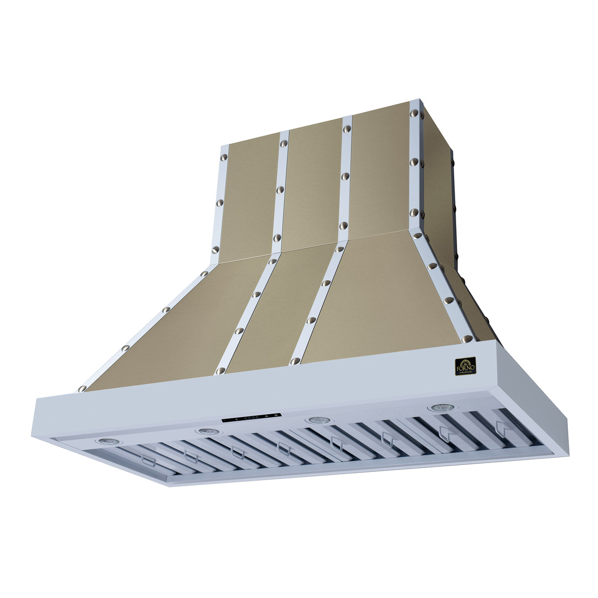 Valente 48" Range Hood in White with 304 CFM, 3 speeds, Dishwasher safe Baffle filters, LED Lights and Remote Control