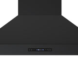 Forno Venezia 48 Inch Wall-Mounted Range Hood in Black with Antique Brass Accessories, Touch Controls and Baffle Filters
