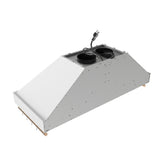 Forno Venezia 48 Inch Wall-Mounted Range Hood in White with Antique Brass Accessories, Touch Controls and Baffle Filters