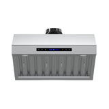 Forno Palazzo 30-Inch Wall Mounted Range Hood, Stainless Steel, Heavy Duty Baffle Filters, Remote Control