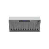 Forno Palazzo 36-Inch Wall Mounted Range Hood, Stainless Steel, Heavy Duty Baffle Filters, Remote Control