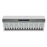 Forno Palazzo 48-Inch Wall Mounted Range Hood, Stainless Steel, Heavy Duty Baffle Filters, Remote Control