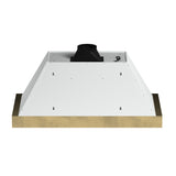 Forno Vittorio 48-Inch Wall Mount Range Hood, White with Antique Brass Trim, 424 CFM Airflow, Dishwasher-Safe Baffle Filters, Remote Control, 3-Speed Fan, Bright LED Lighting