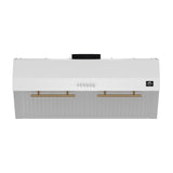 Forno Bari Espresso 30-Inch Under Cabinet Range Hood, White, 600 CFM, LED Lighting, Dishwasher-Safe Baffle Filters, 3-Speed Fan Control